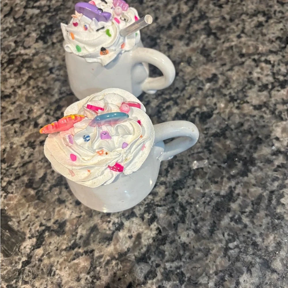 Ghost-Themed Fake bake Halloween 🎃 Mugs with Colorful Decorations